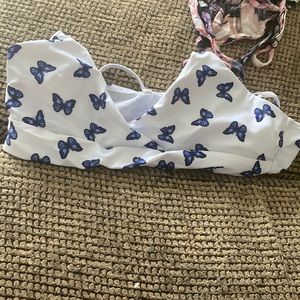 White Butterfly bikini top